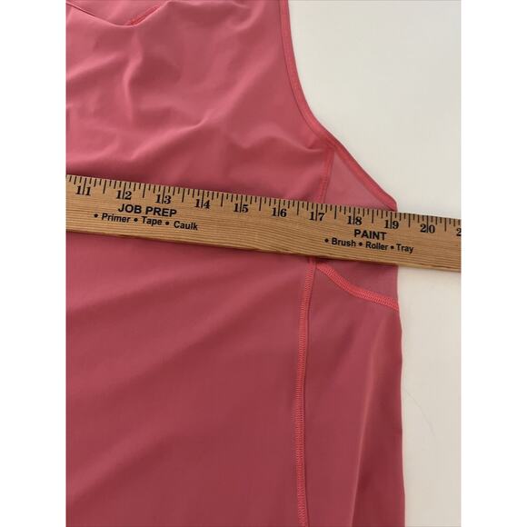 Lululemon Tank Top Medium 8 Mesh Panel Wide Strap Stretchy Salmon Pink Athletic - Picture 15 of 16